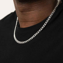 Lataa kuva Galleria-katseluun, Cuban Link Silver Plated Stainless Steel